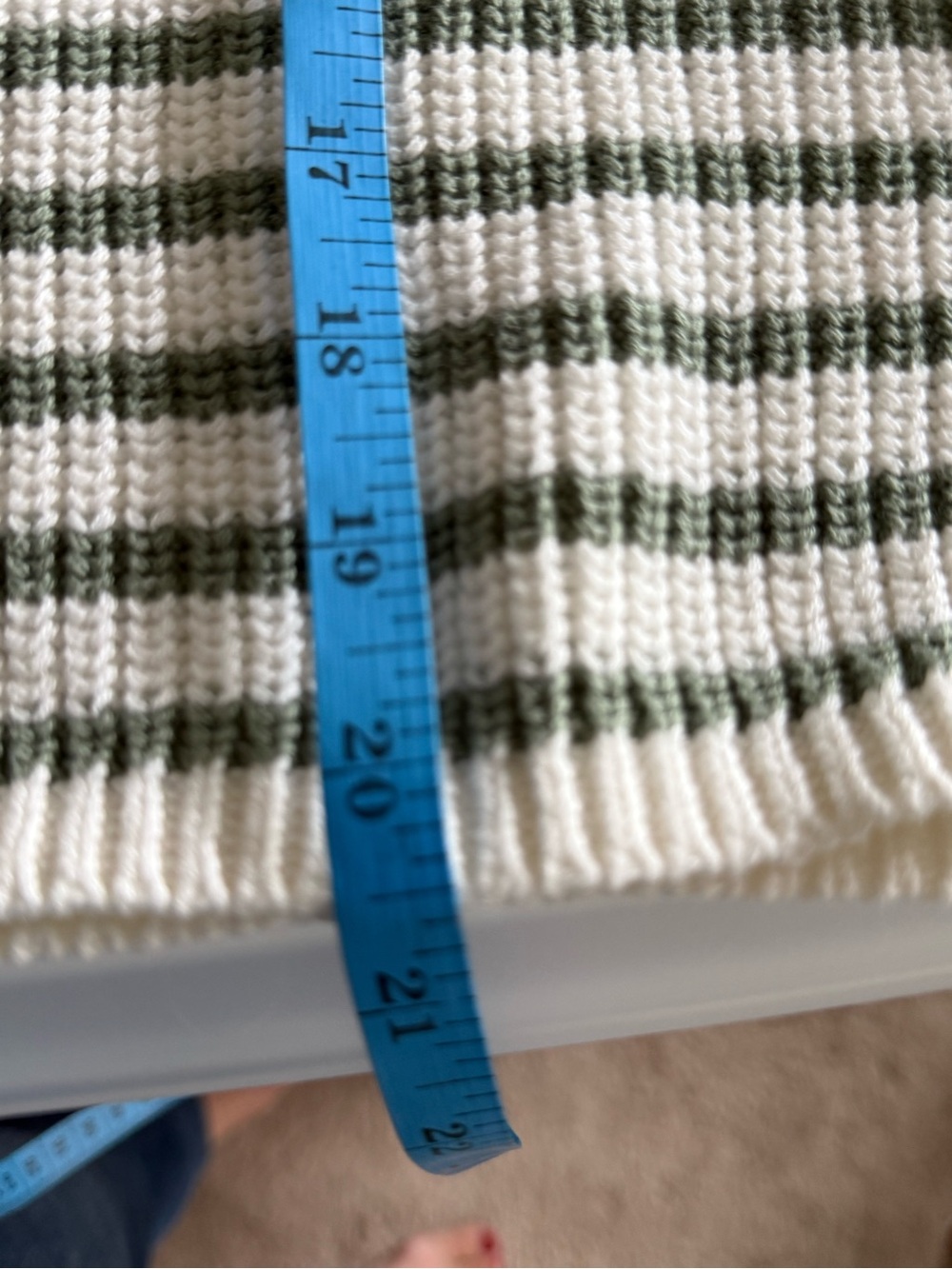 NWT J.Jill Set: Olive Stripe Sweater (21" P2P) Olive Utility Skirt (Sz 10) - Picture 10 of 16